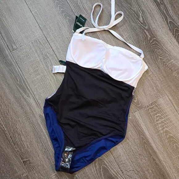 LAUREN Ralph Lauren colorblock one-piece Swimsuit - Picture 7 of 7
